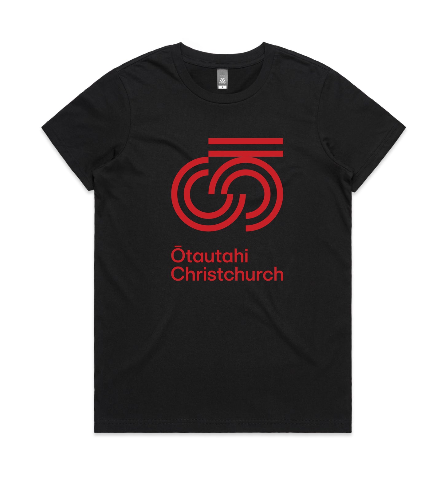 WOMEN'S TEE – Black with Red print