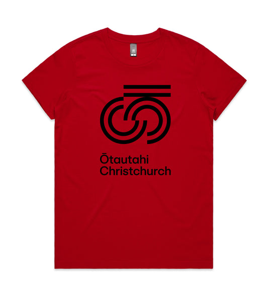 WOMEN'S TEE – Red with Black print